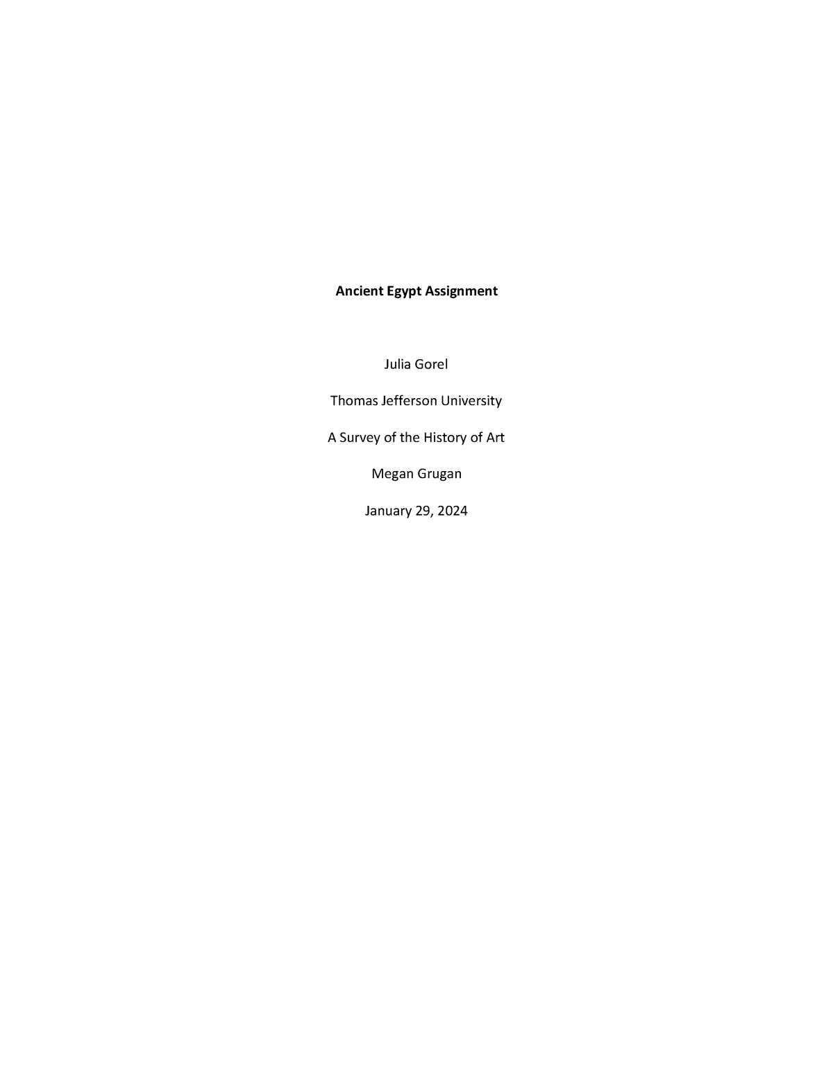 Ancient eygpt paper - Ancient Egypt Assignment Julia Gorel Thomas ...