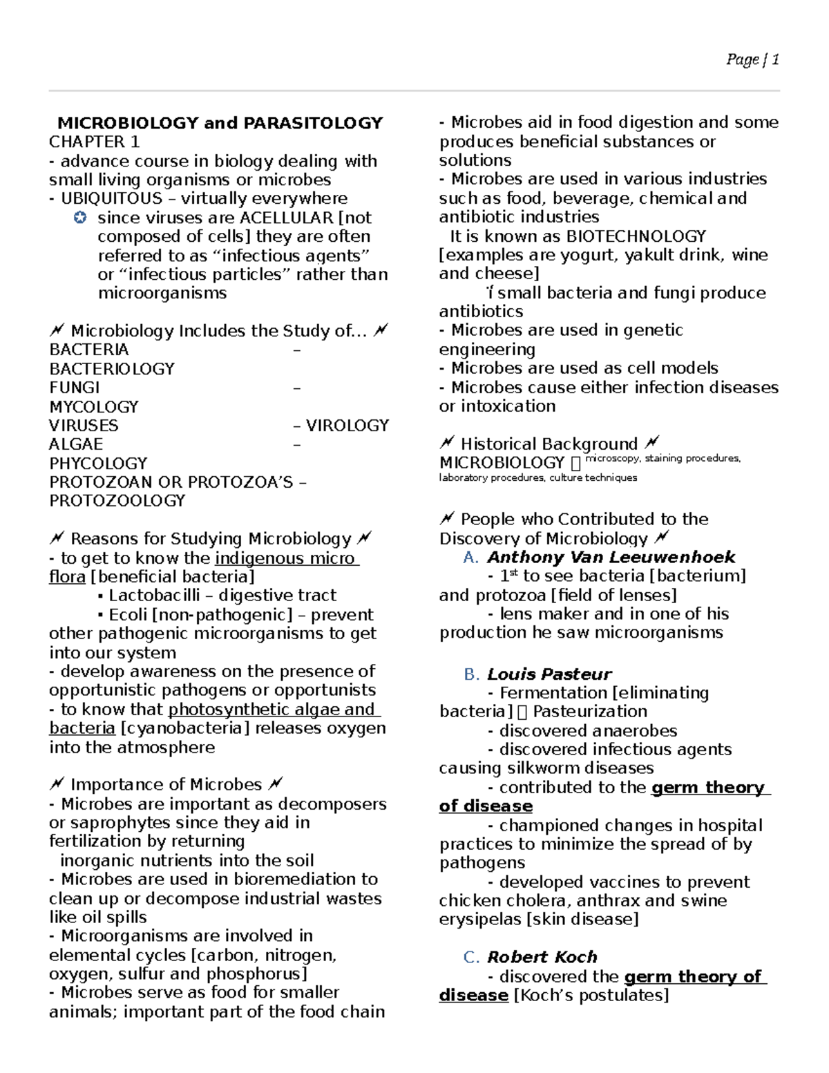 Microbiology-and-Parasitology - MICROBIOLOGY And PARASITOLOGY CHAPTER 1 ...