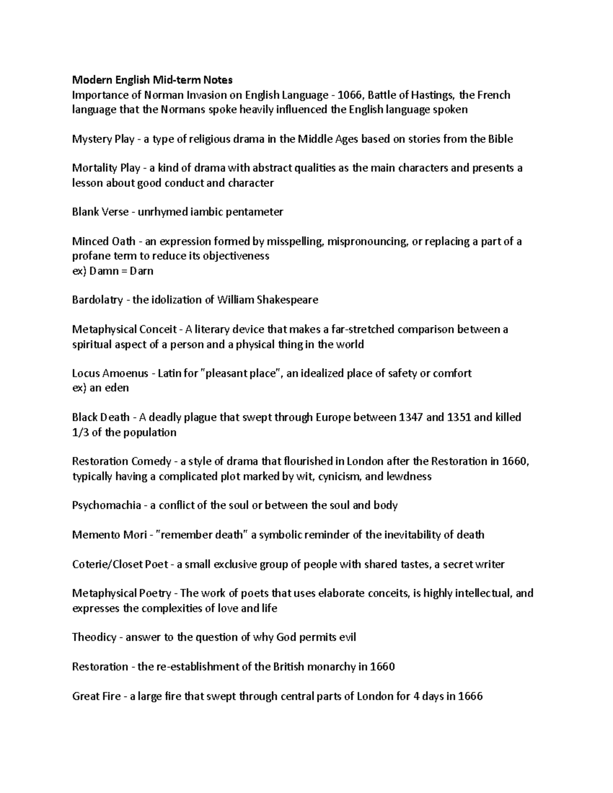 Modern English Mid term Notes - Modern English Mid-term Notes ...