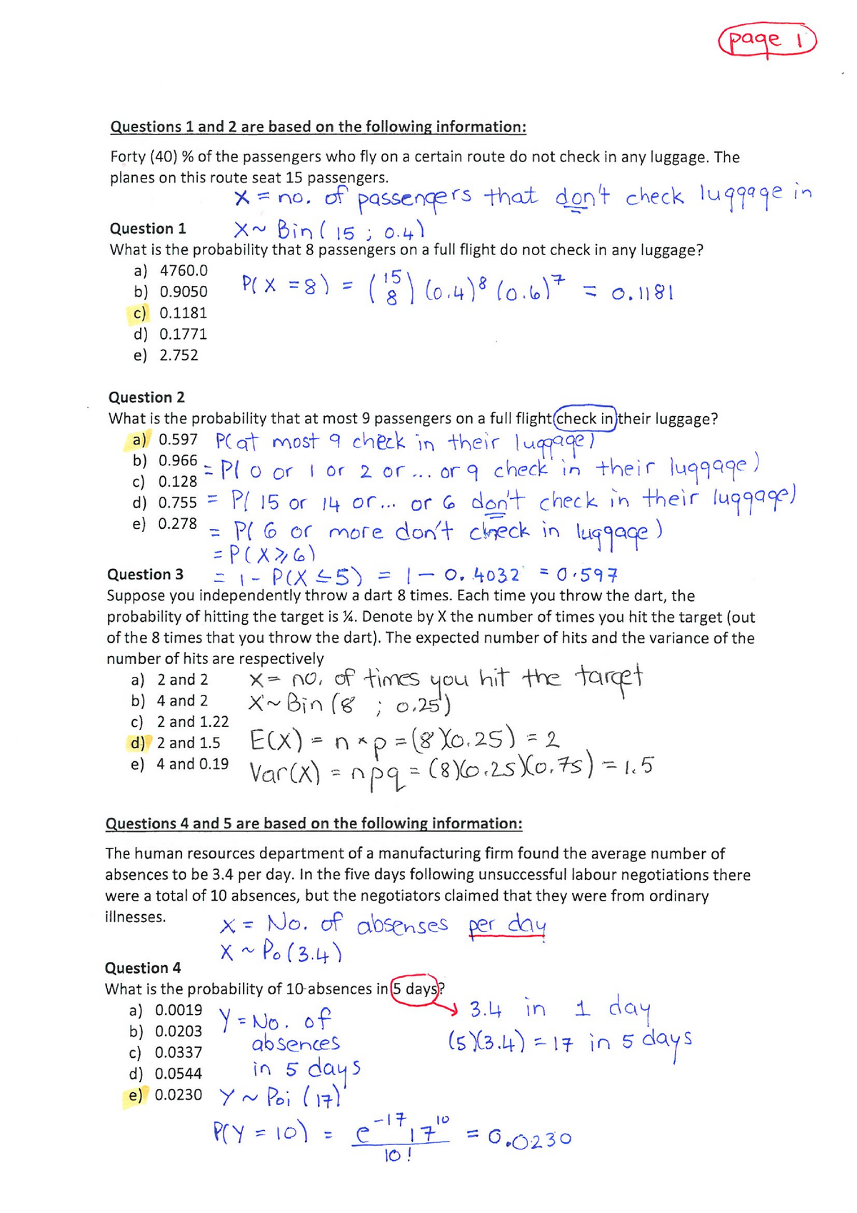 2014 sem1 test 2 solutions - m Questions 1 and 2 are based on the ...