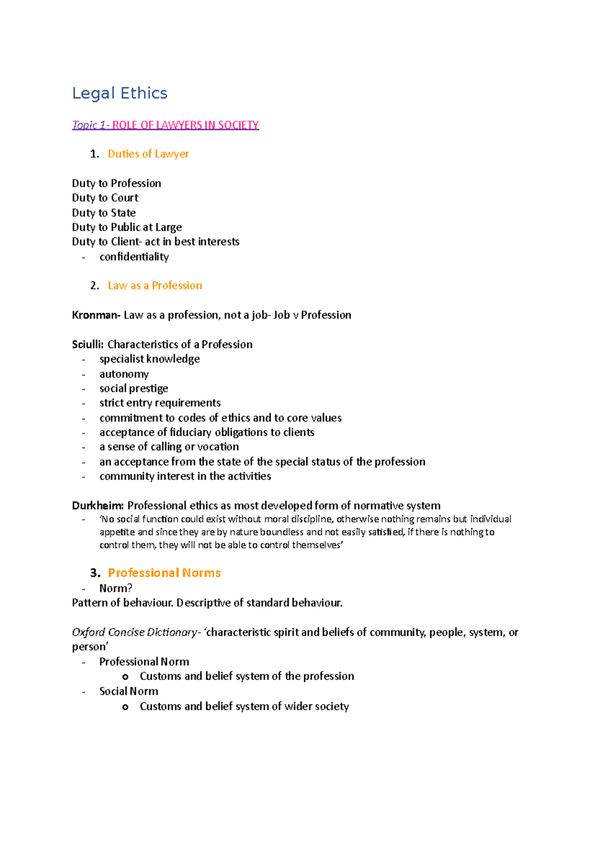 Topic 1- ROLE OF Lawyers IN Society - Legal Ethics Topic 1- ROLE OF ...
