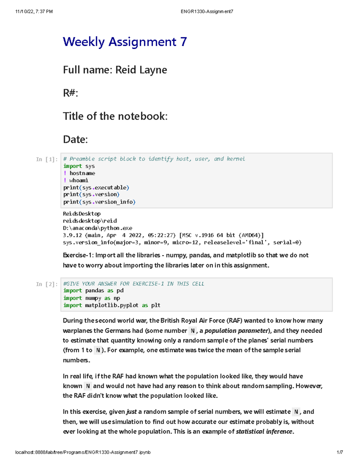 ENGR1330-As7-Reid Layne - Jupyter Lab - Weekly Assignment 7 Full Name ...