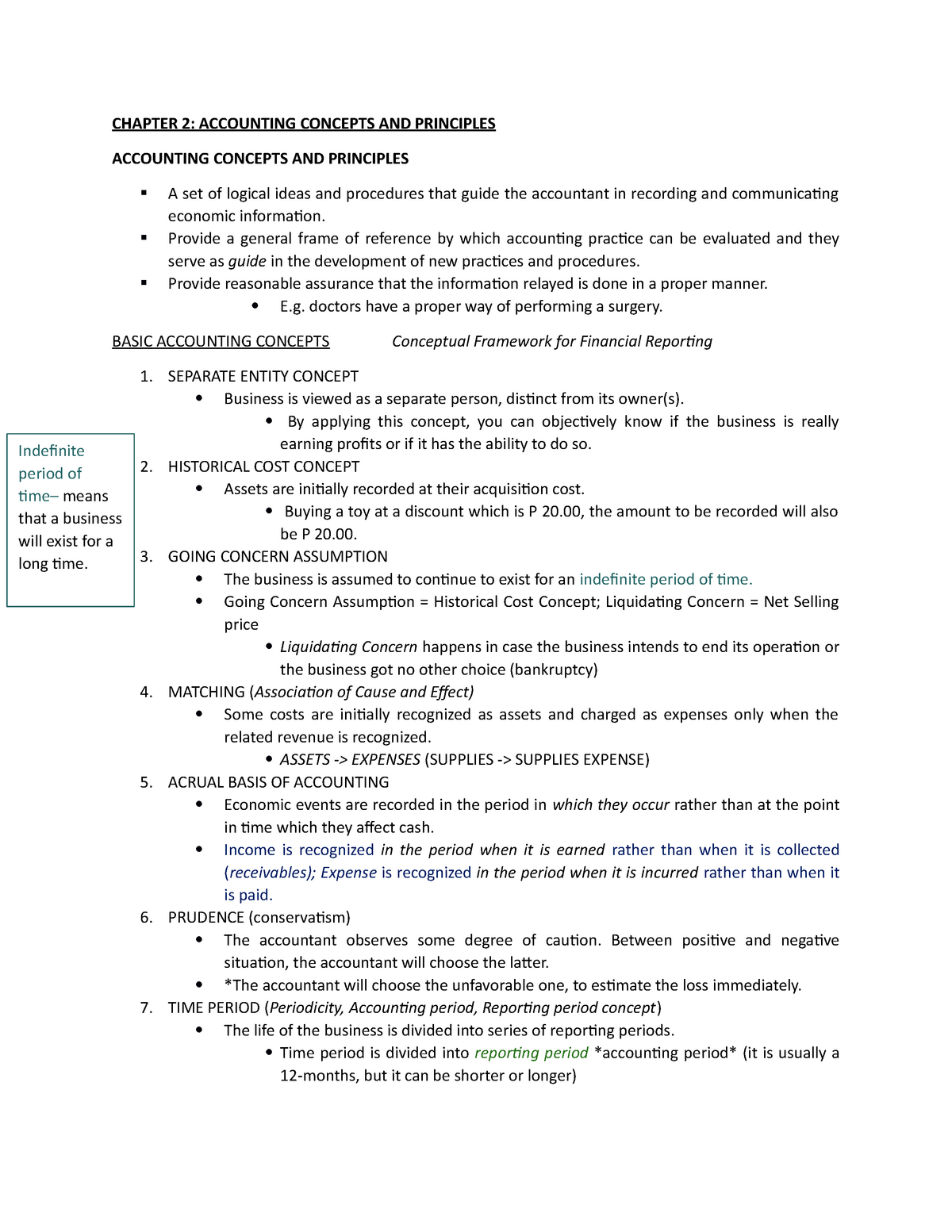 Chapter 2 - Lecture Notes 2 - CHAPTER 2: ACCOUNTING CONCEPTS AND ...