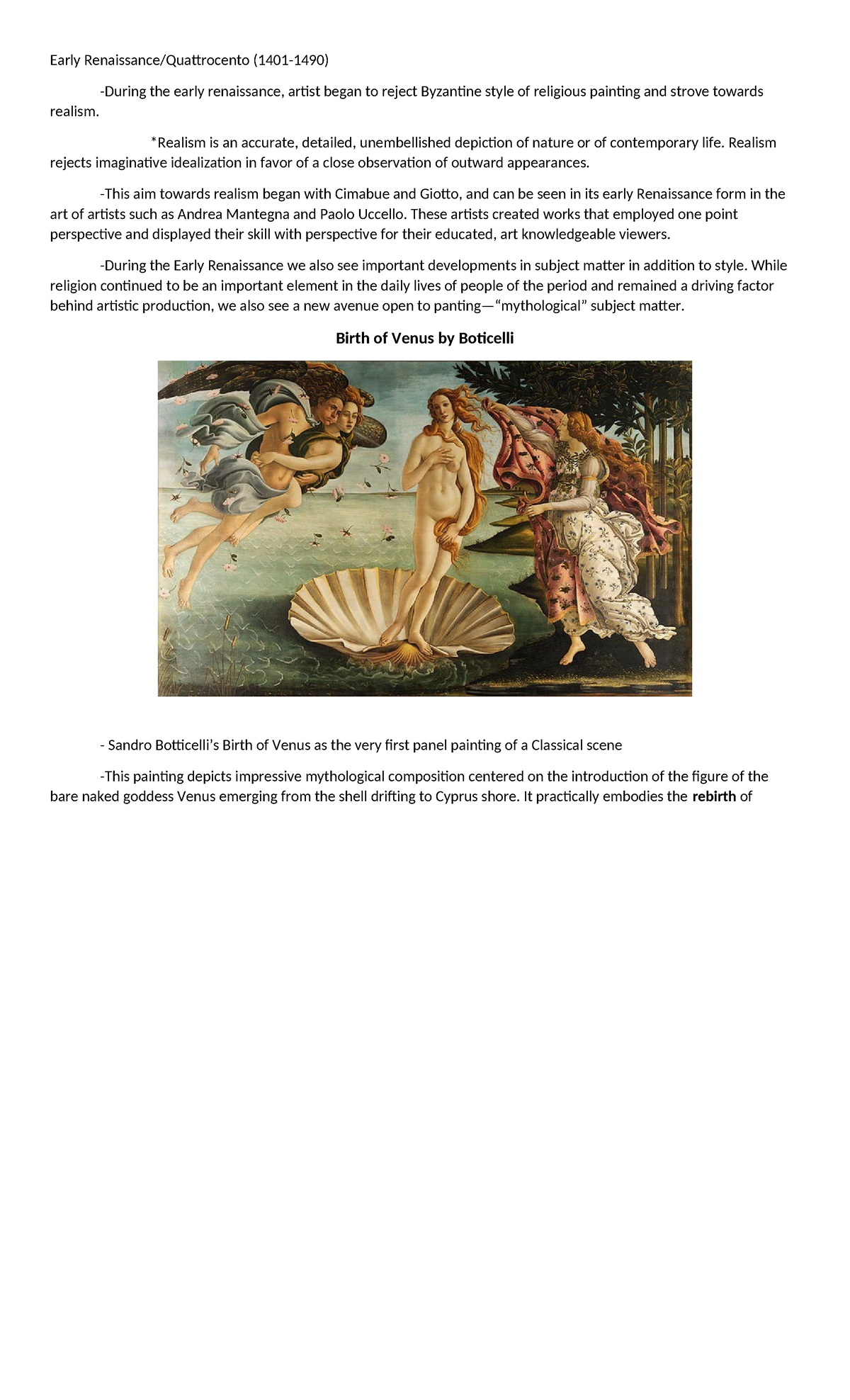 Early Renaissance - Early Renaissance/Quattrocento (1401-1490) -During ...