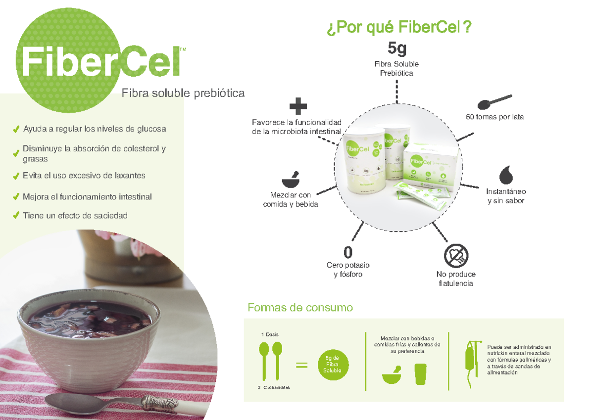 Fibercel - 0 1 Dosis ####### 2 Cucharaditas Puede ser administrado en ...