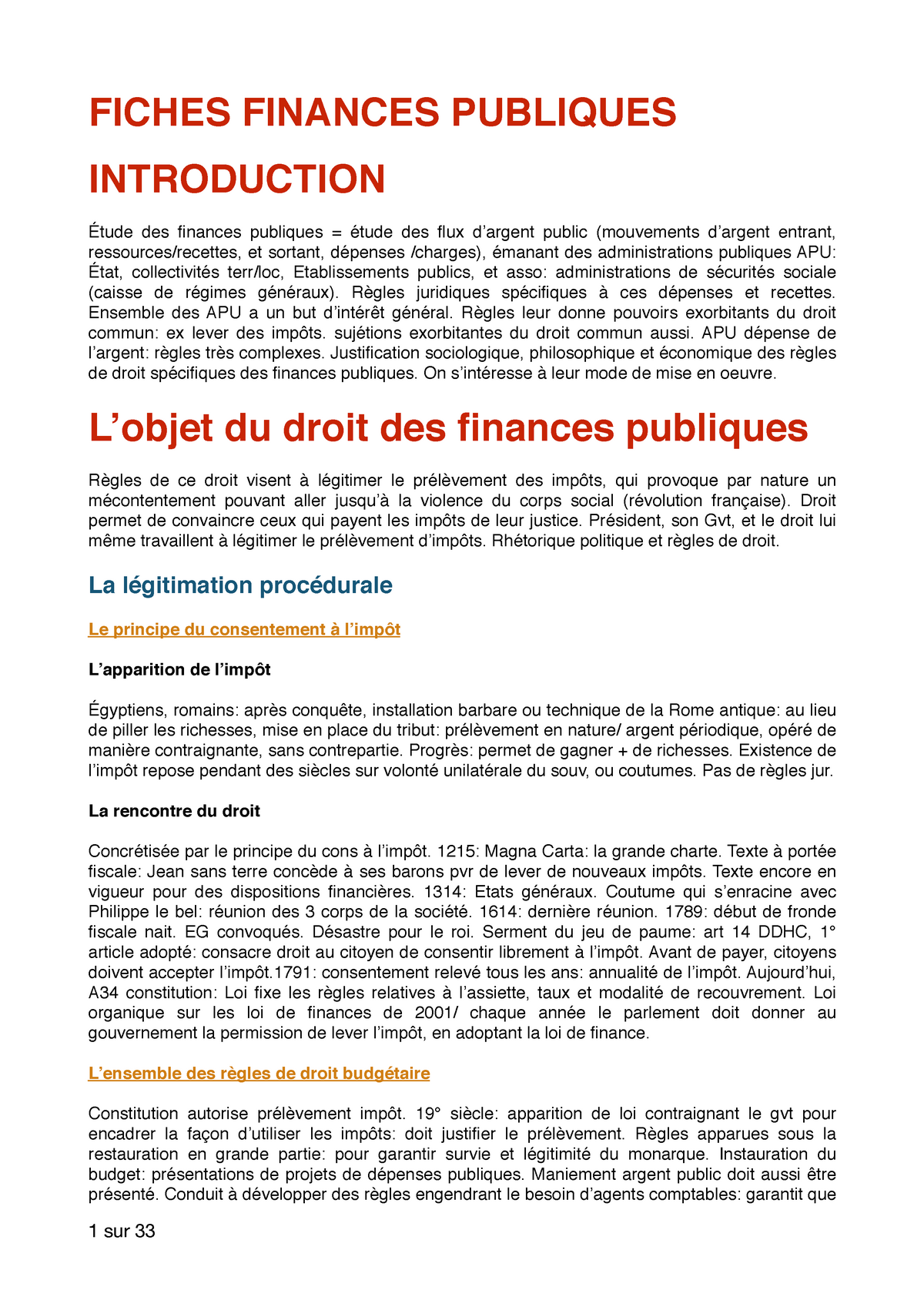 Fiches Finances Publiques - FICHES FINANCES PUBLIQUES INTRODUCTION Des ...