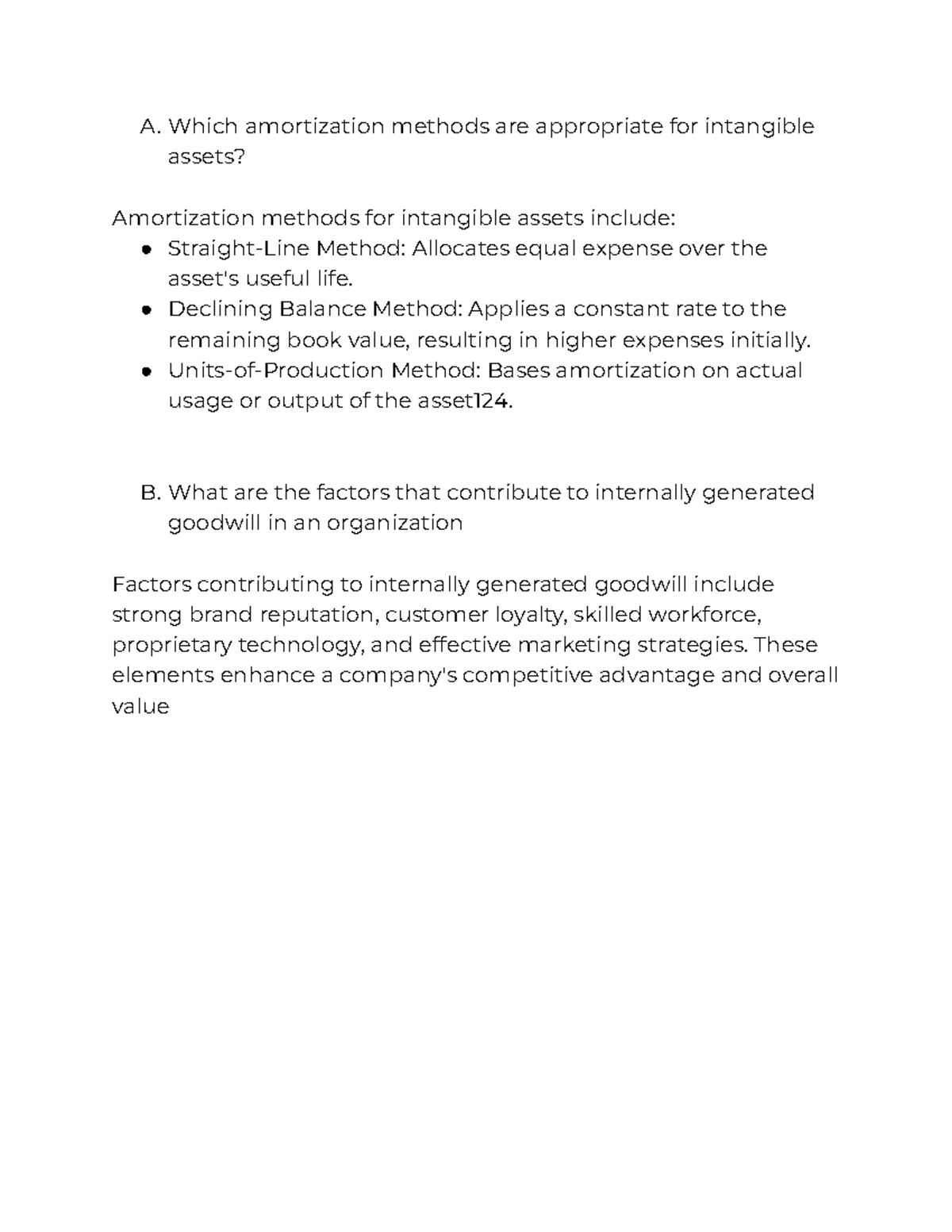 Intacc 2-Ch4 - Dq - intangible assets - A. Which amortization methods ...