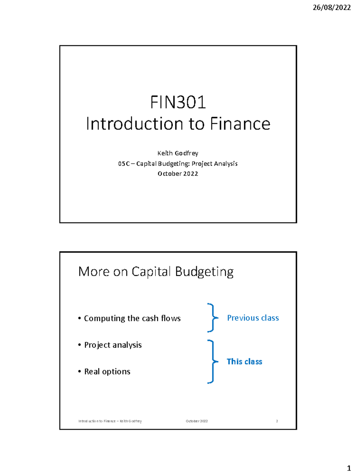 FIN 301 KG 05C Project Analysis in Capital Budgeting - FIN Introduction ...