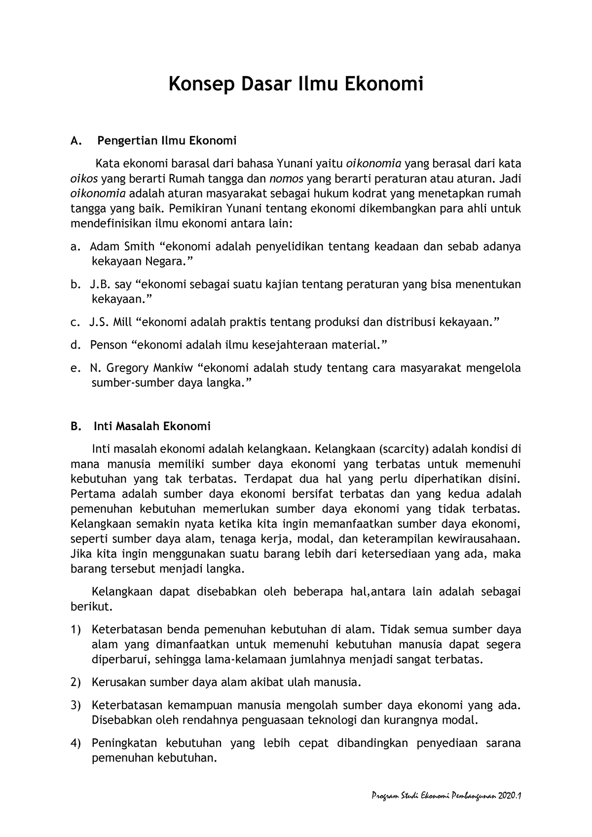 Inisiasi 1-Tambahan-Konsep Dasar IE - Konsep Dasar Ilmu Ekonomi A ...