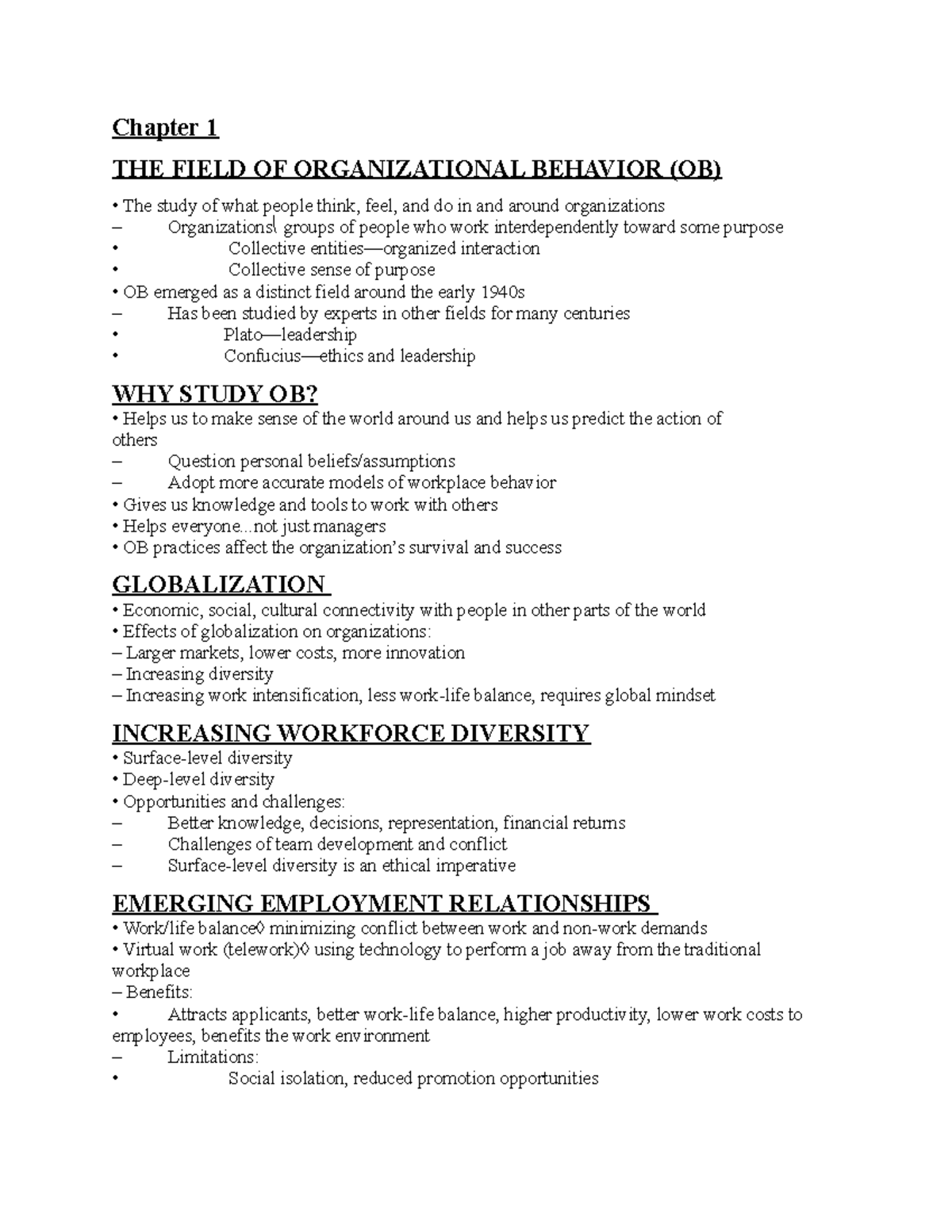 Chapter 1 -2 - Prof. Thomson - Chapter 1 THE FIELD OF ORGANIZATIONAL ...