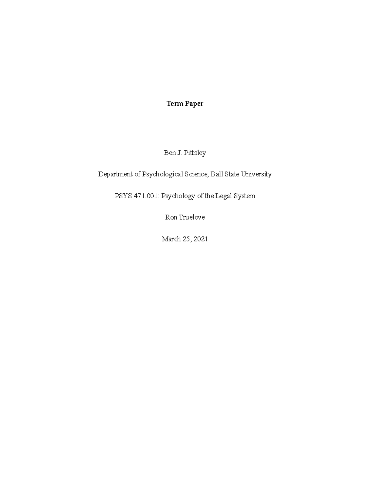 health psychology term paper