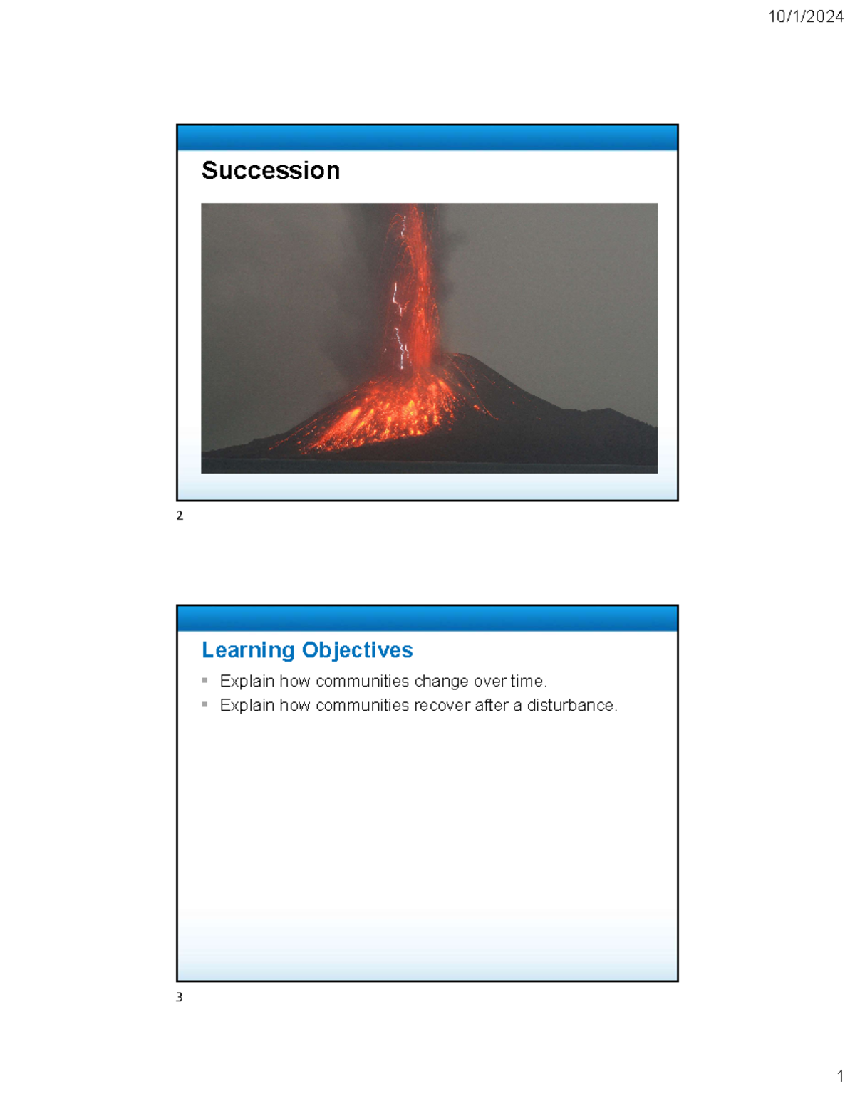Succession Notes - Succession Learning Objectives Explain how ...
