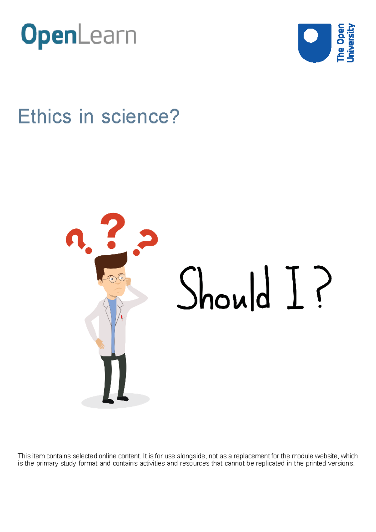 Ethics in science printable - Ethics in science? This item contains ...