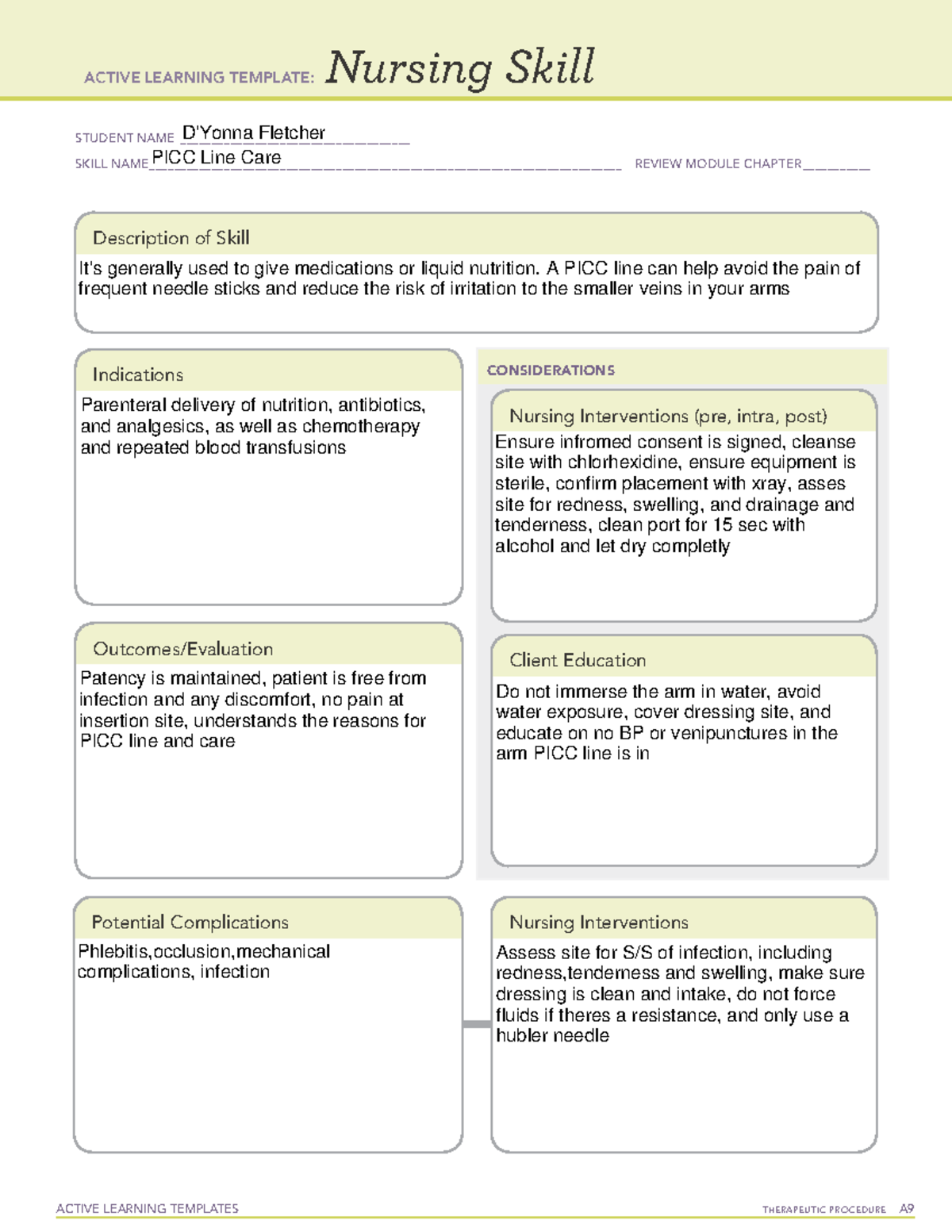 Picline care - pdf - ACTIVE LEARNING TEMPLATES THERAPEUTIC PROCEDURE A ...