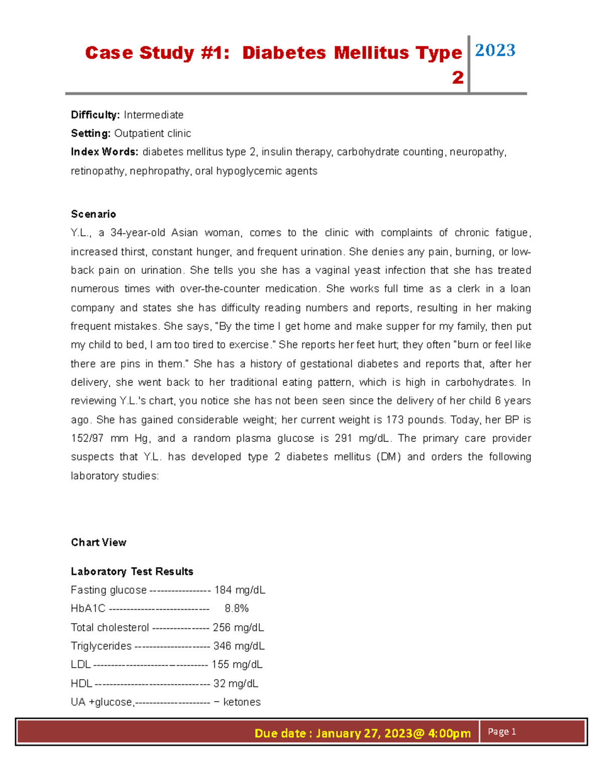 diabetes mellitus type 2 case study