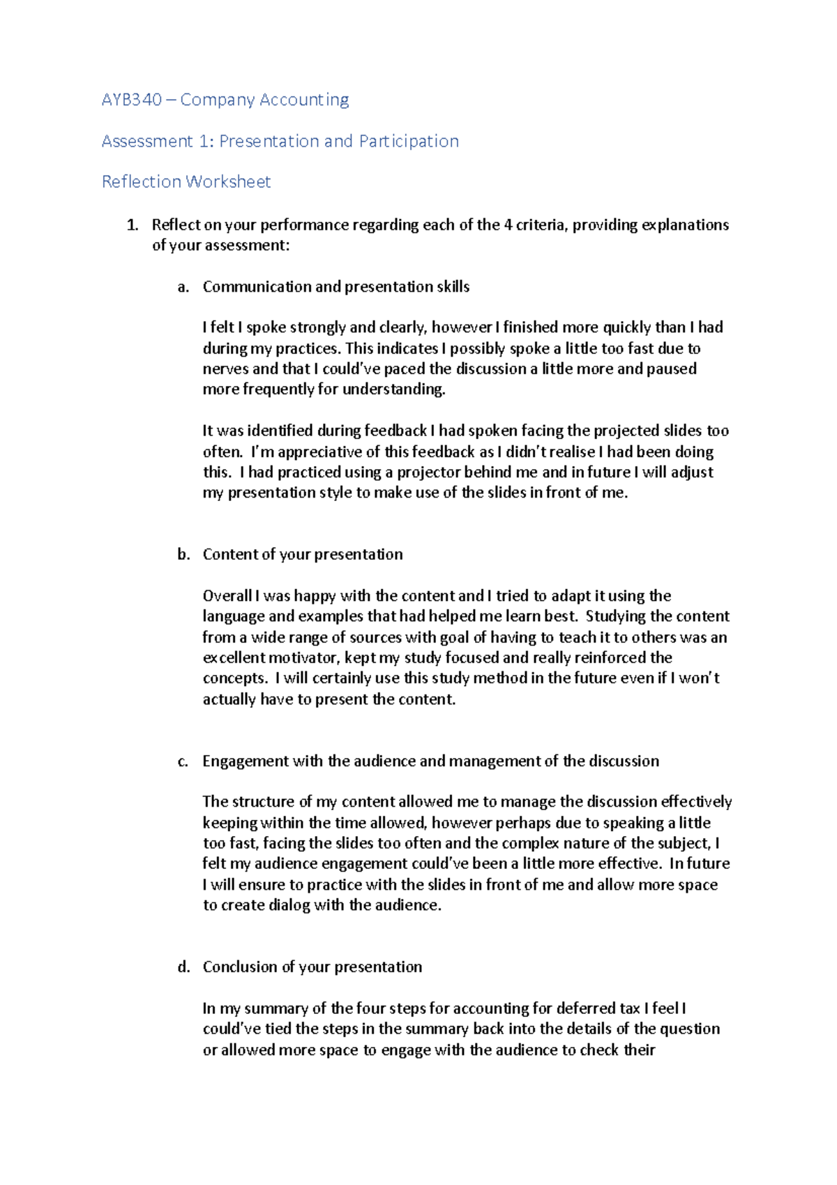 Reflection about accounting cycle picture