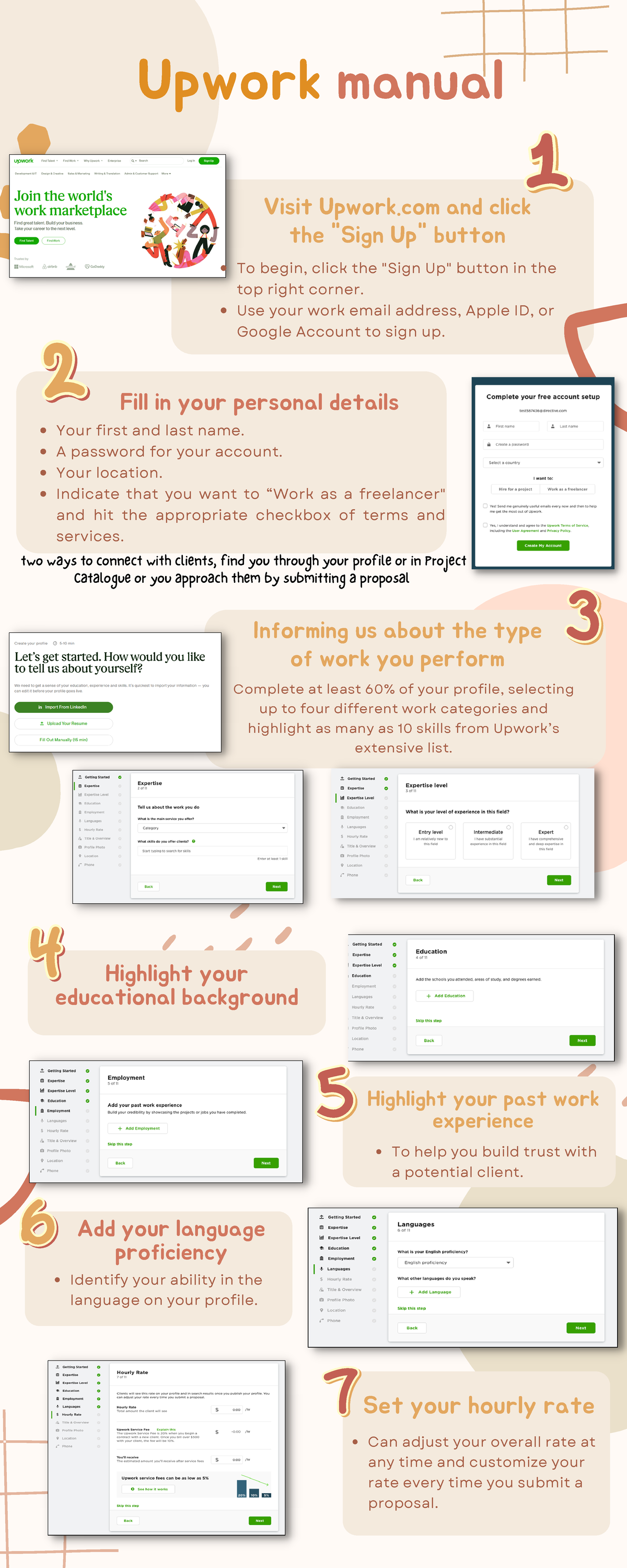 Upwork manual - Hello! For this job we are looking for a marketing ...