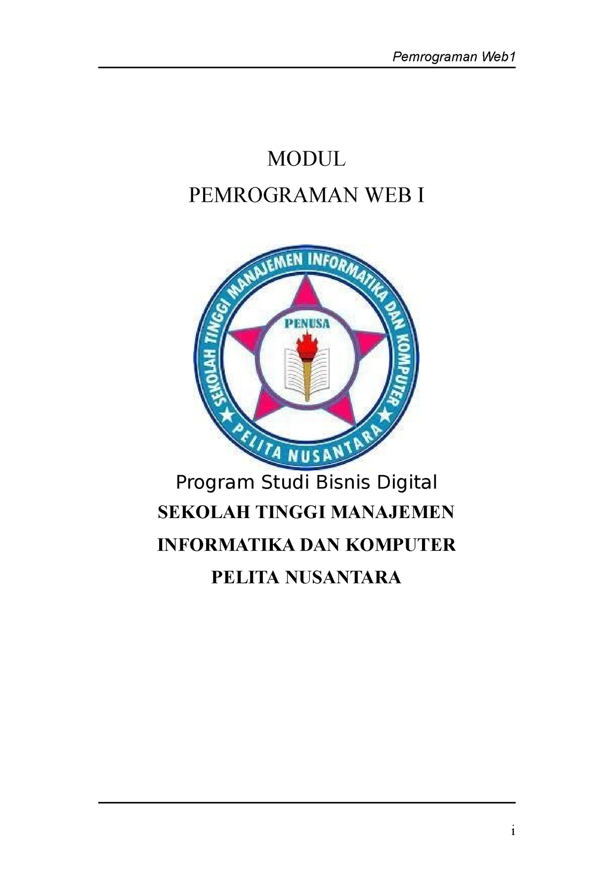 Pemrograman-web-1 - Pemrograman Web I MODUL PEMROGRAMAN WEB I Program ...