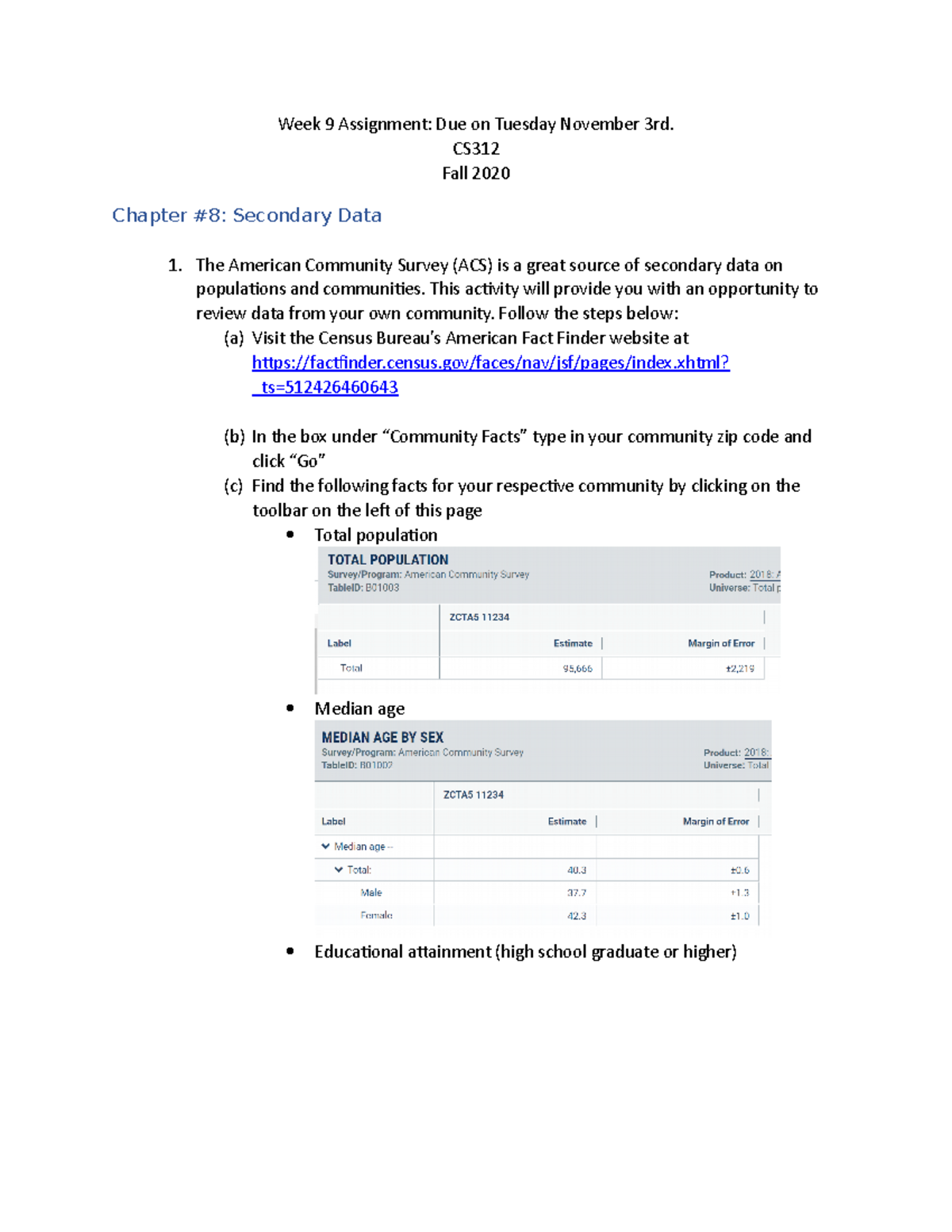 Assignment 9 - Chapter #8: Secondary Data + Chapter #9: Entering and ...