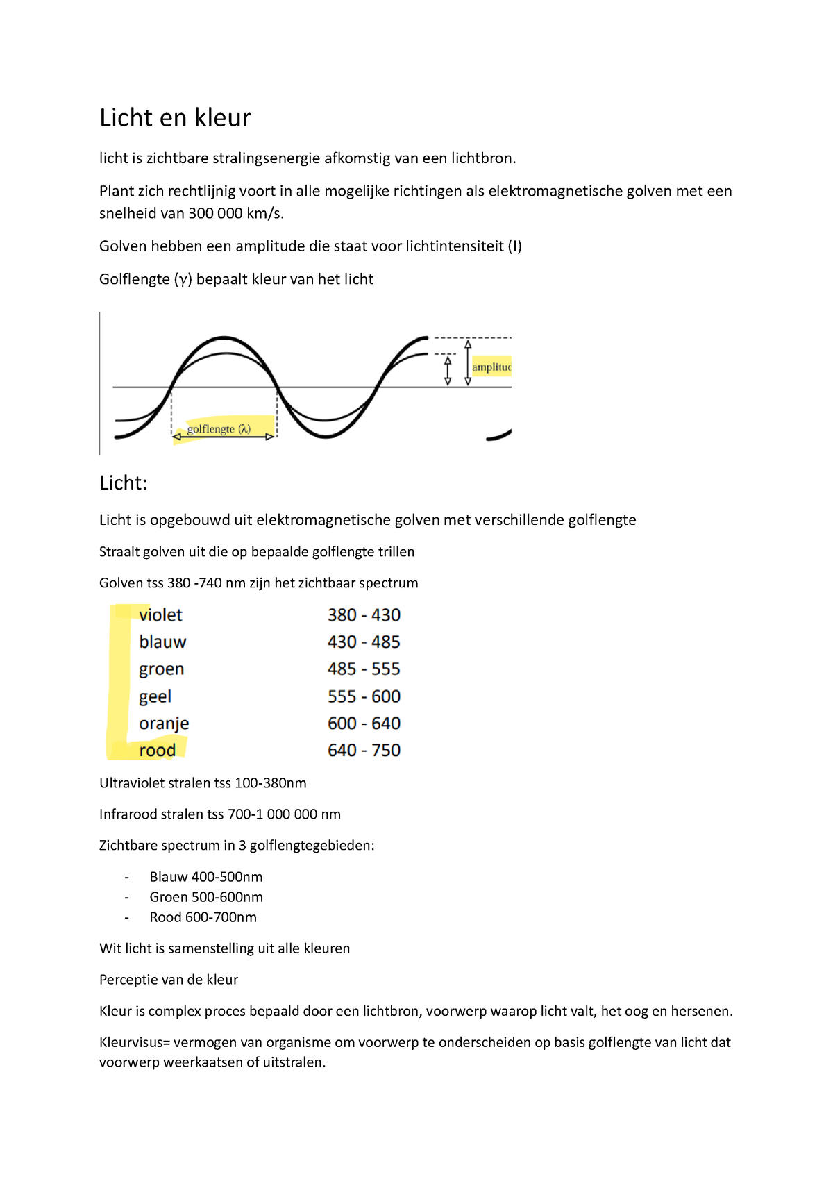 Samenvatting Licht En Kleur En Bestands Formaten - Licht En Kleur Licht ...