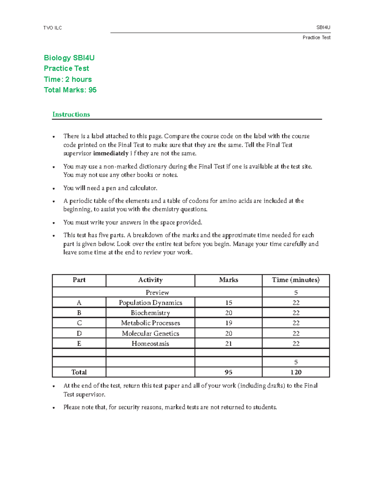 S 95 Practice Test - g1kk237