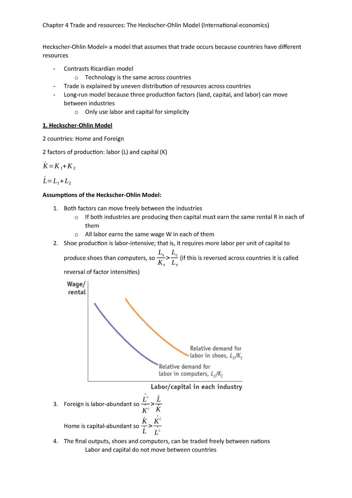 Chapter 4 Trade and Resources The HeckscherOhlin Model StudeerSnel