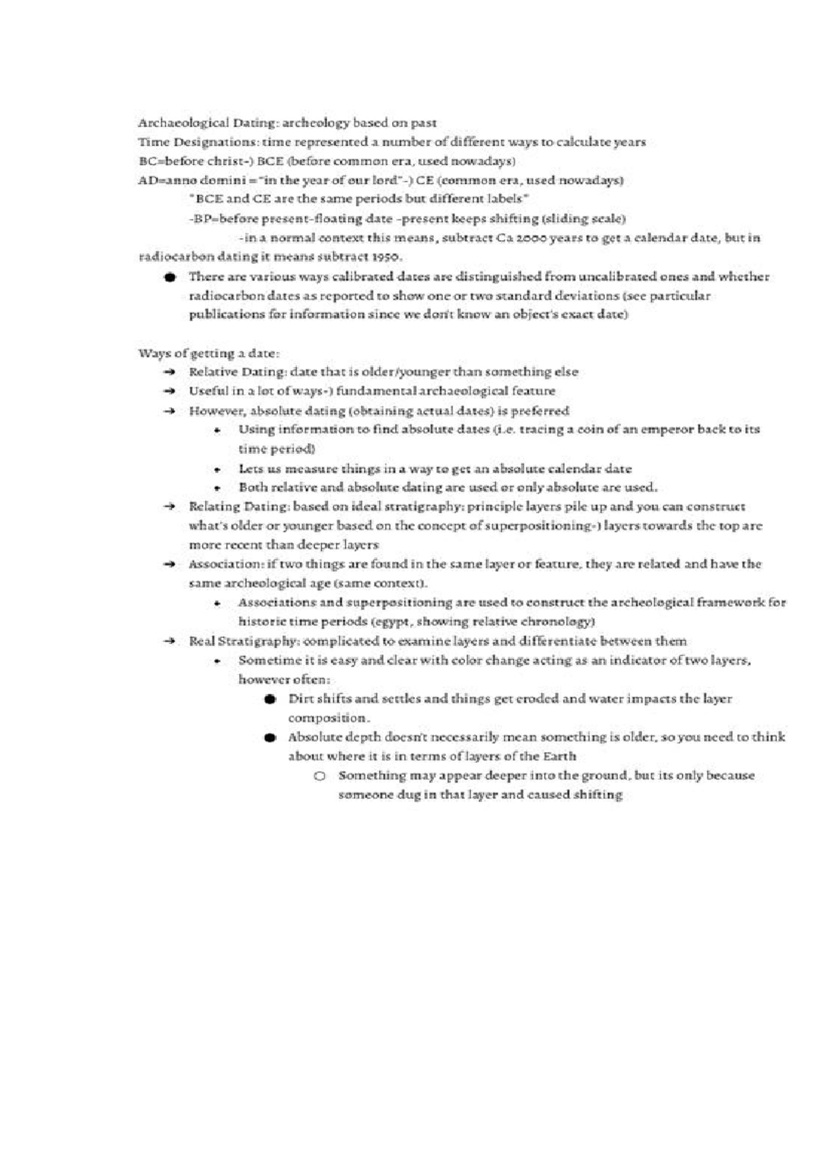 Anthropology-7 - notes - Archaeological Dating: archeology based on ...