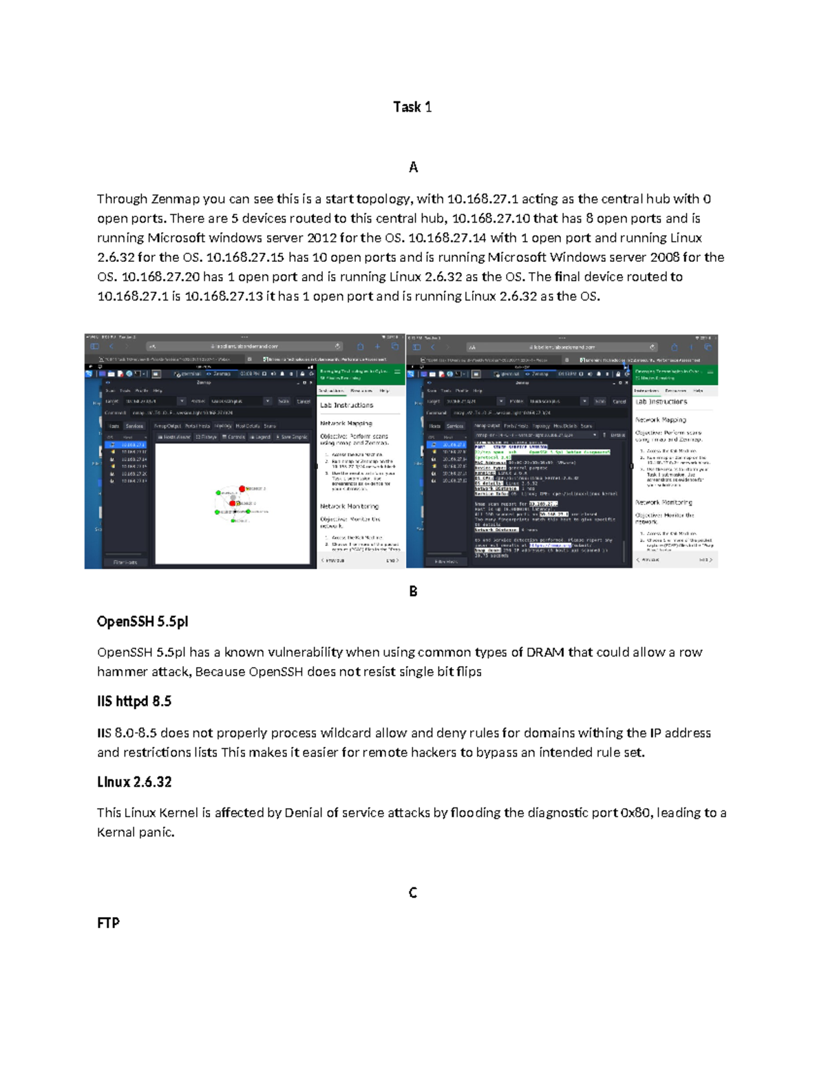 C844 Task 1 Copy - Task 1 A Through Zenmap You Can See This Is A Start ...