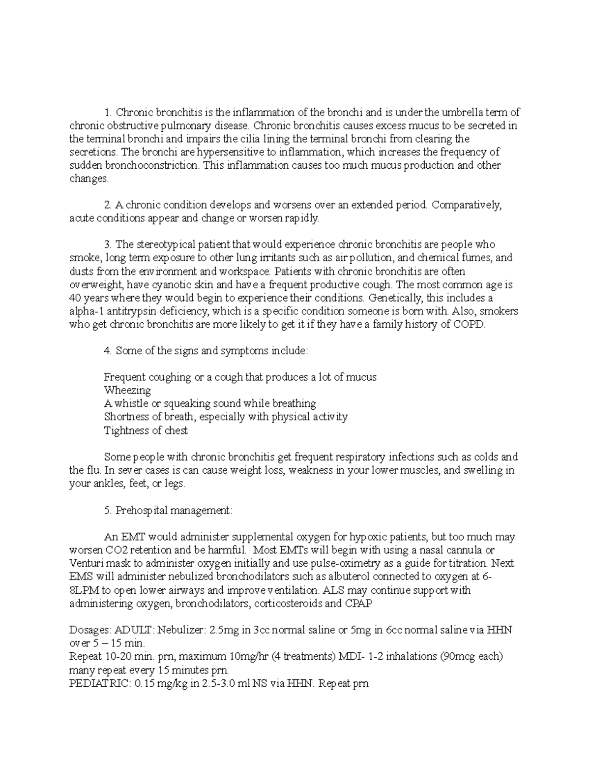 Home work four air way issues, signs, and symptoms. - Chronic ...