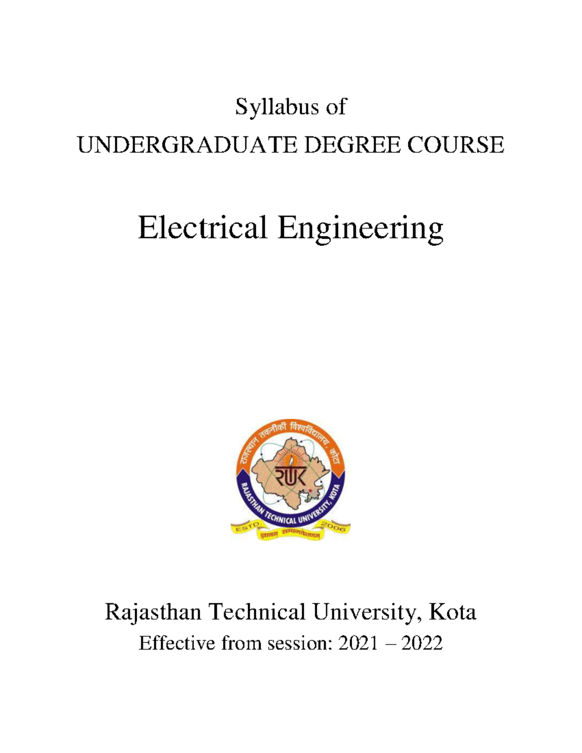 Electrical Engineering III Syllabus - Syllabus Of UNDERGRADUATE DEGREE ...