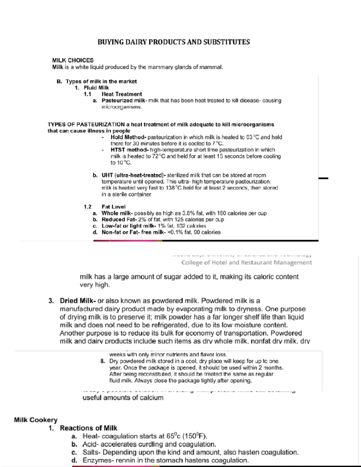 Lesson 5 - Meal Management - Organization Management and Total Quality ...