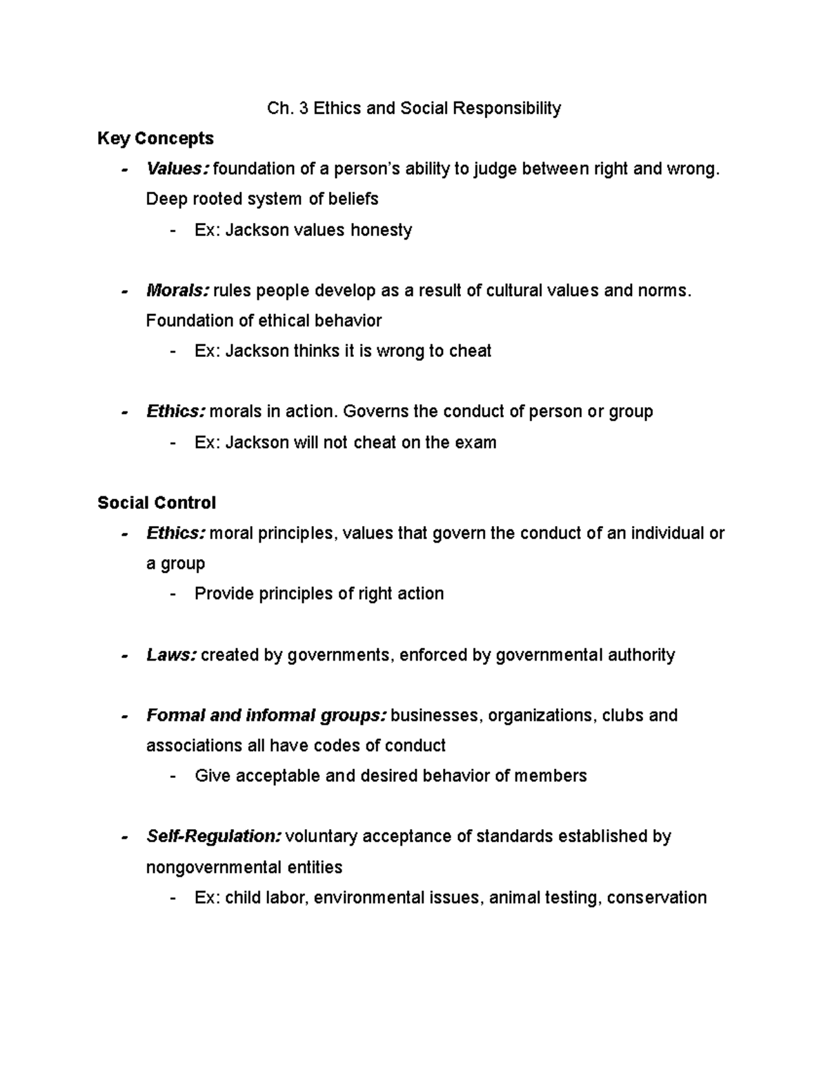 Ch. 3 Principles of Marketing Notes - Ch. 3 Ethics and Social ...