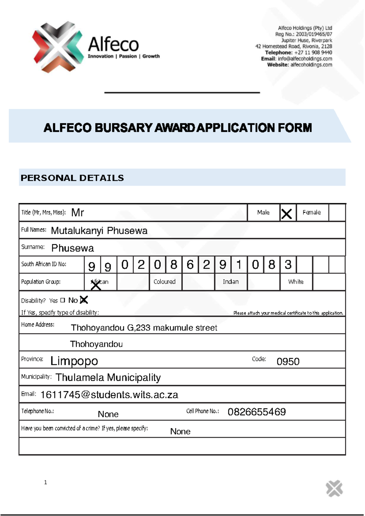 alfeco-bursary-application-1-personal-details-title-mr-mrs-miss