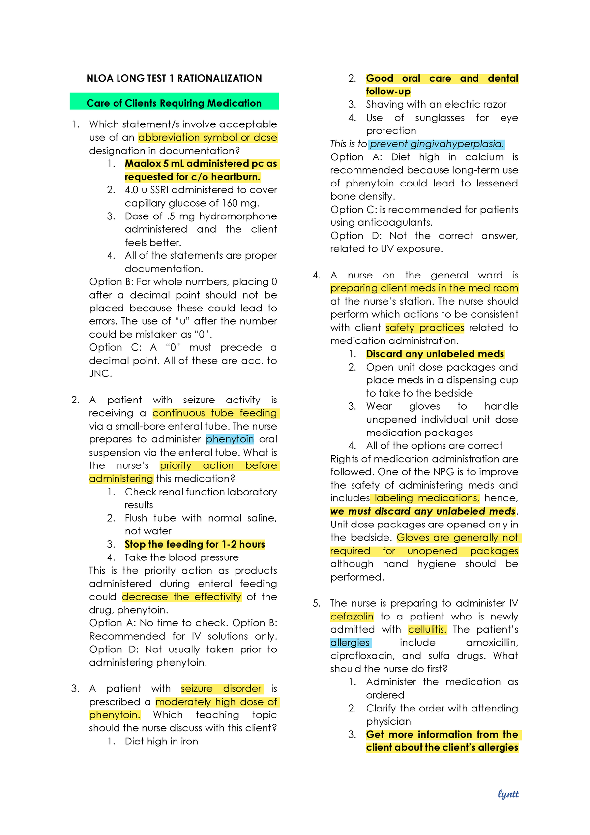 NLOA LONG TEST 1 Rationalization - NLOA LONG TEST 1 RATIONALIZATION ...