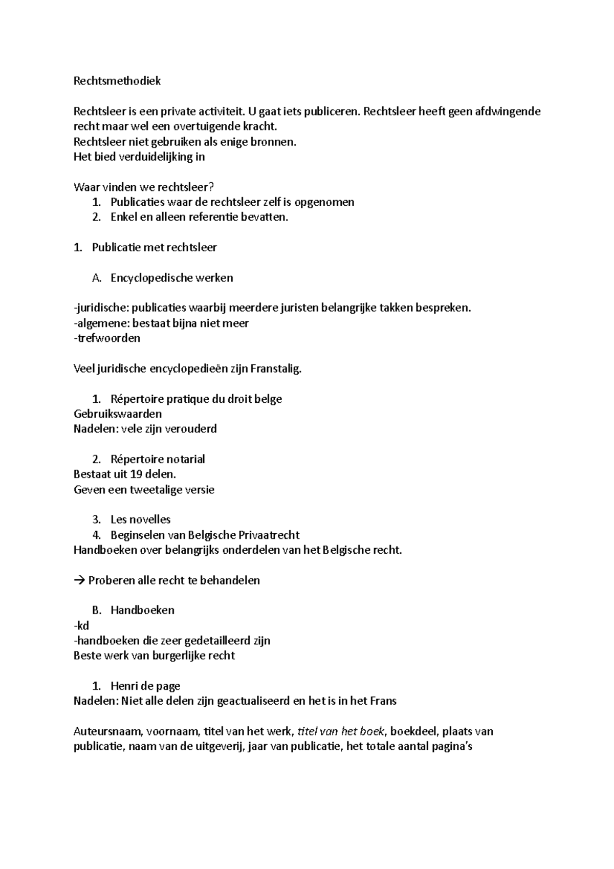 Rechtsmethodiek - Notities Van De Les - Rechtsmethodiek Rechtsleer Is ...