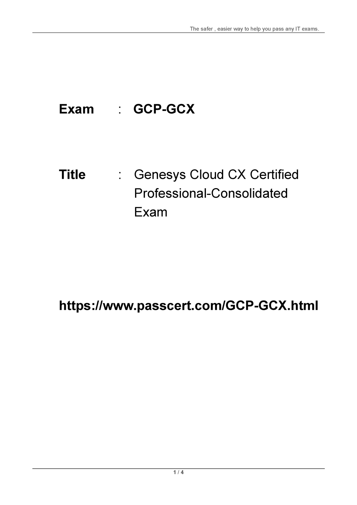 GCP-GCX Tests