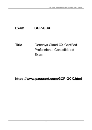 GCP-GCX Prüfungsmaterialien