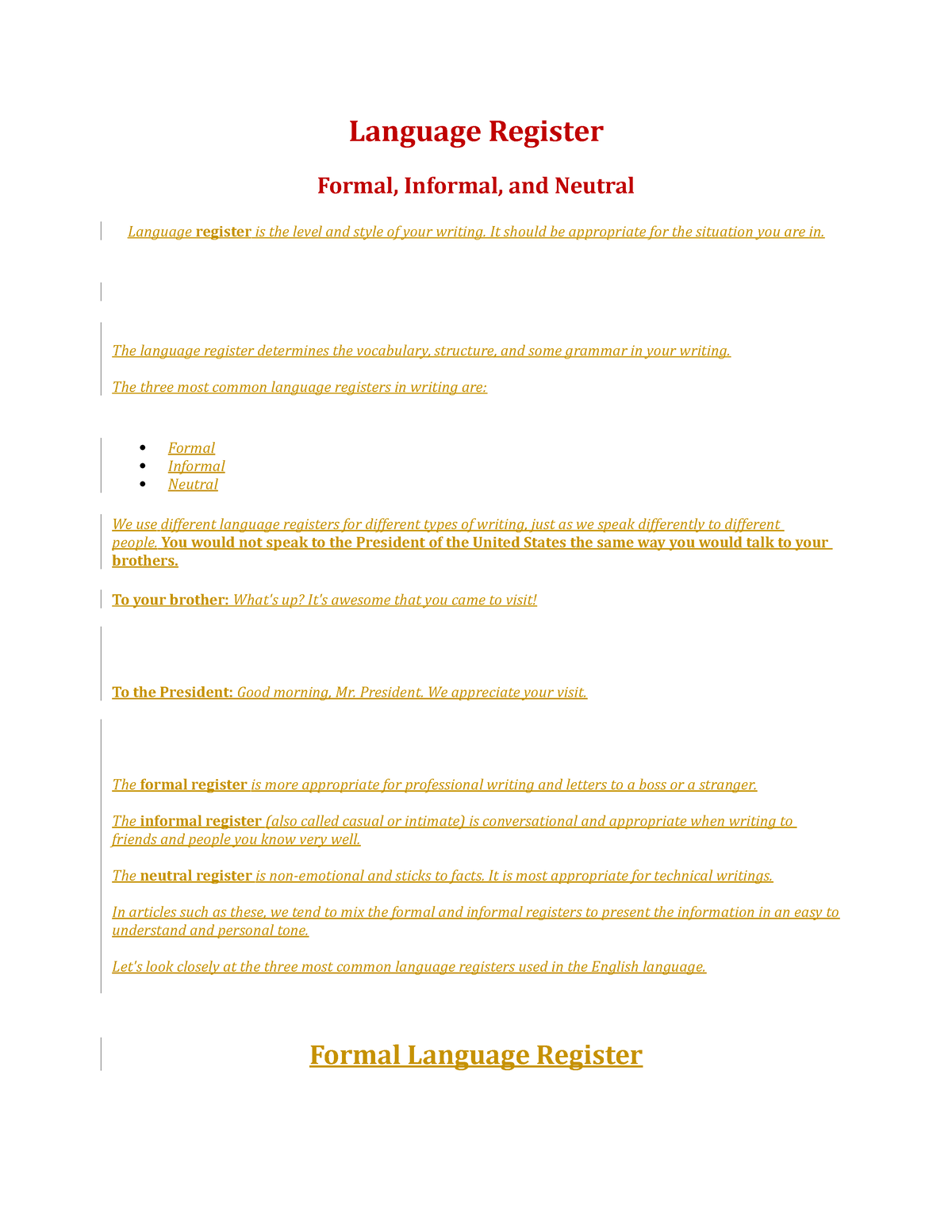 language register thesis