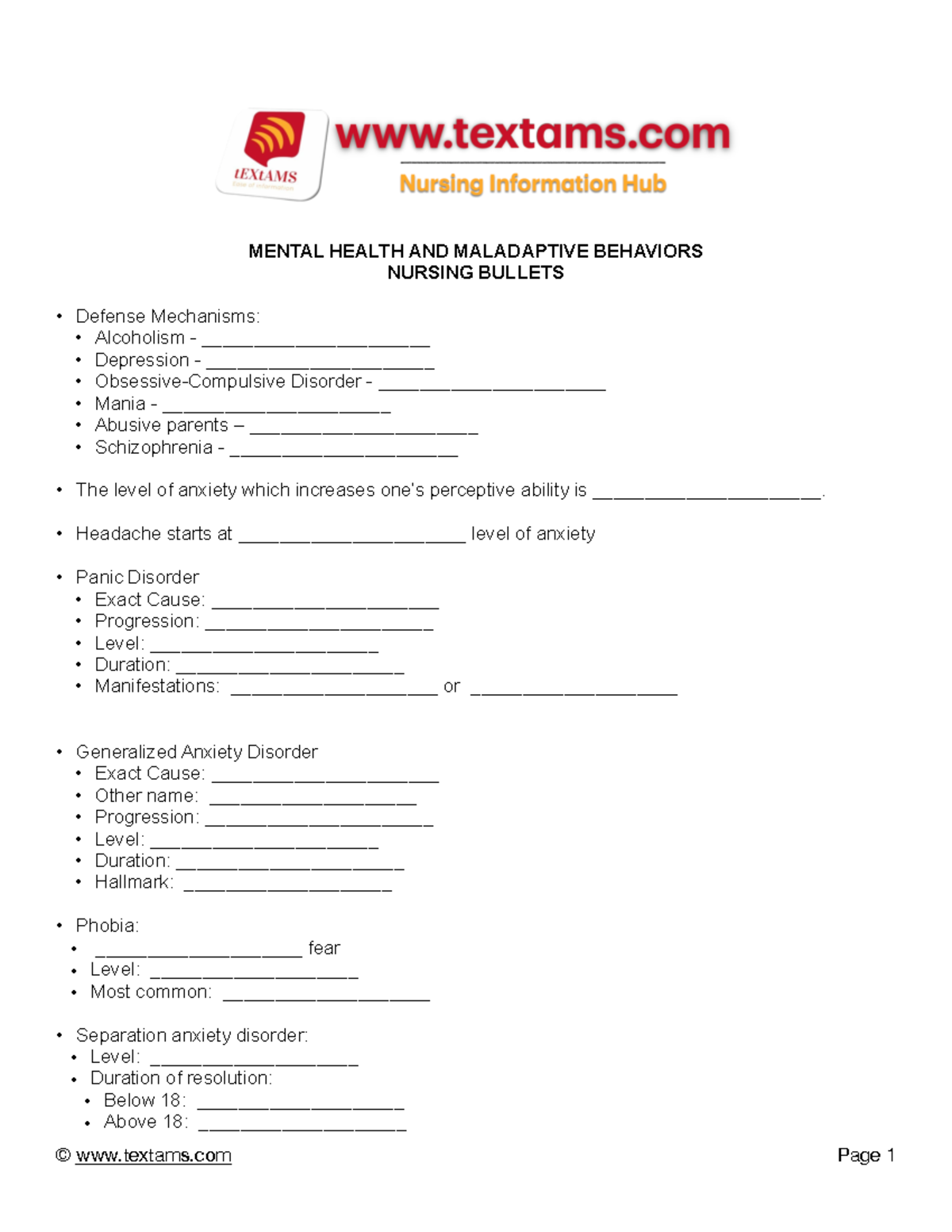 Psychiatric nursing - MENTAL HEALTH AND MALADAPTIVE BEHAVIORS NURSING ...