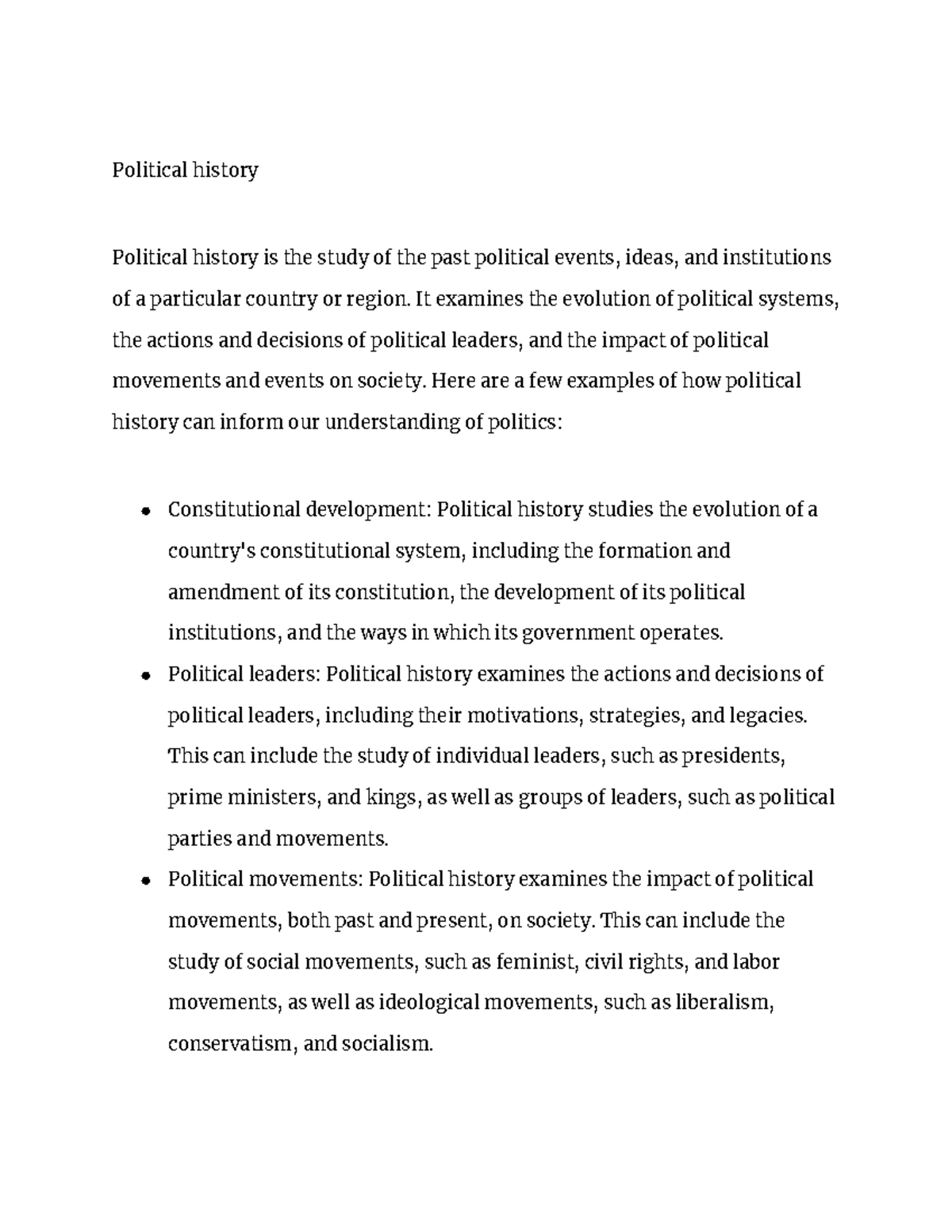 political history dissertation