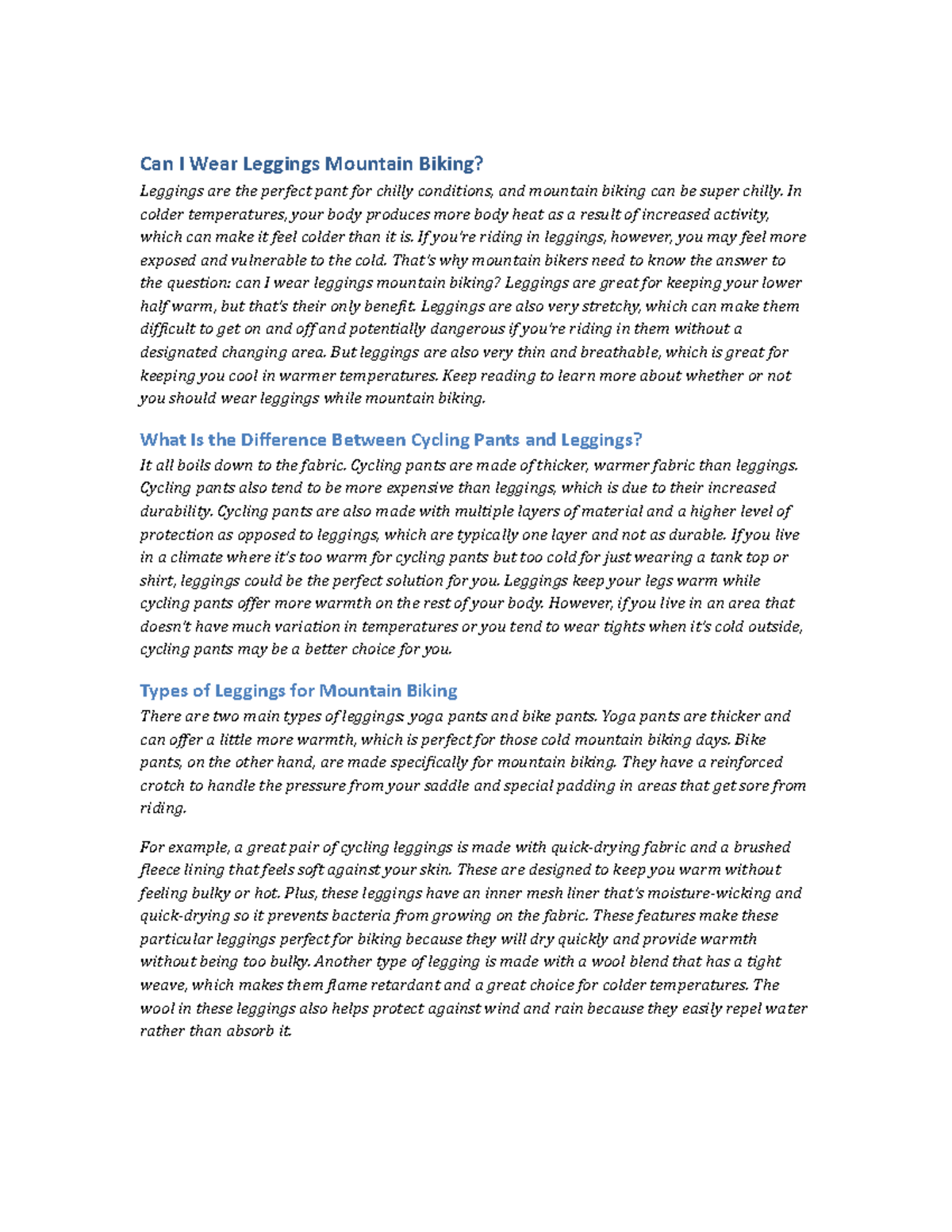 Can i wear leggings mountain biking Can I Wear Leggings Mountain