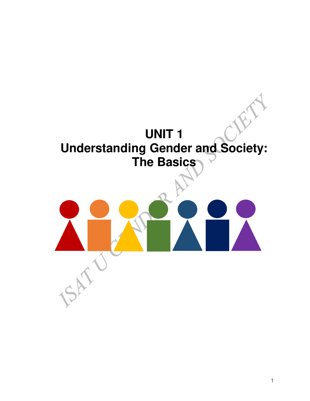 UNIT-1 - UNIT 1 Understanding Gender And Society: The Basics LESSON 1 ...