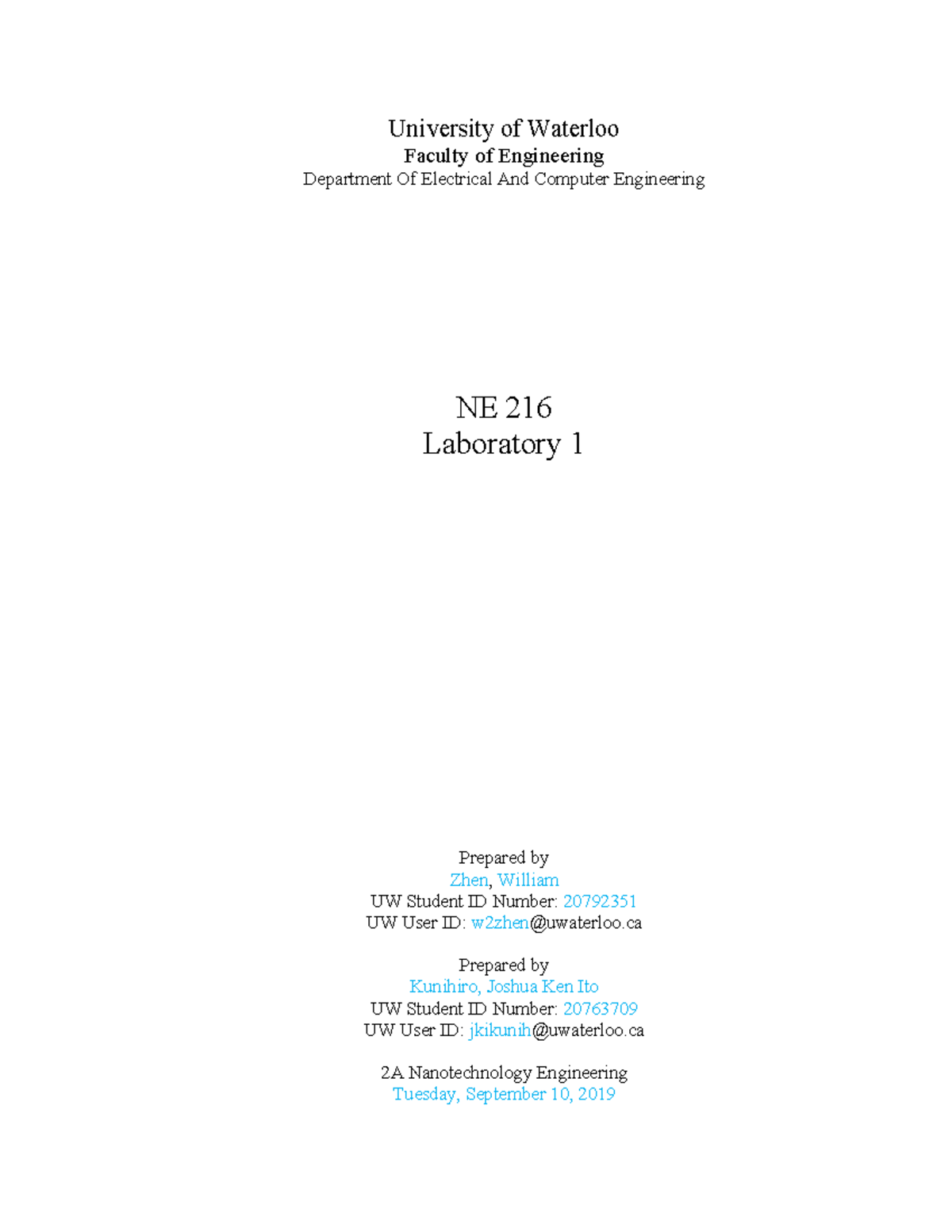 Adv Calc 1.Lab.1 - Lab 1 - University of Waterloo Faculty of ...