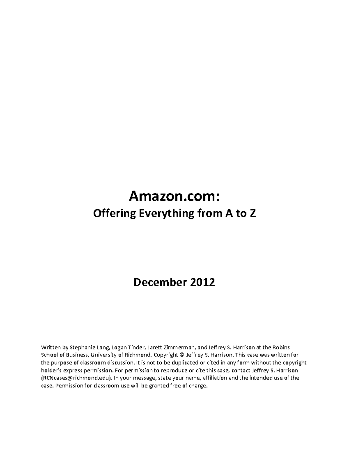 Amazon case study example Amazon Offering Everything from A to Z