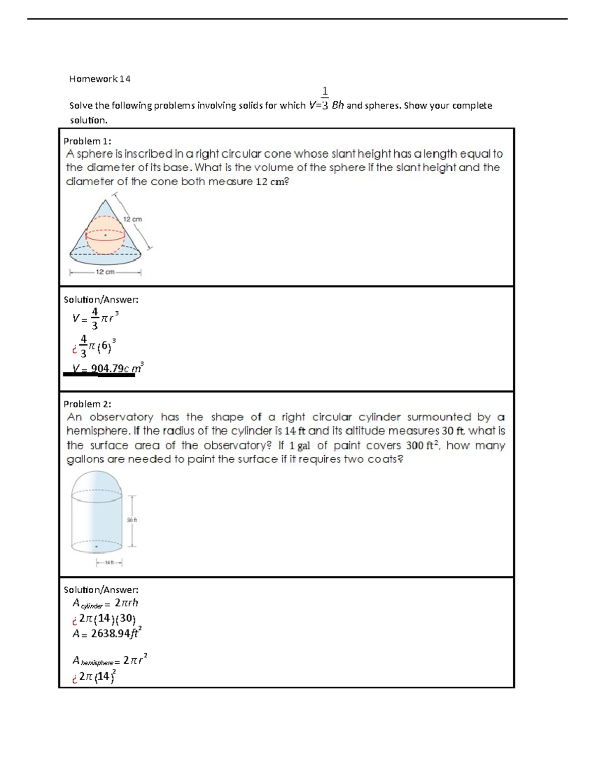 Enggmath Homework 14 - Lecture Notes - Homework 14 Solve the following ...