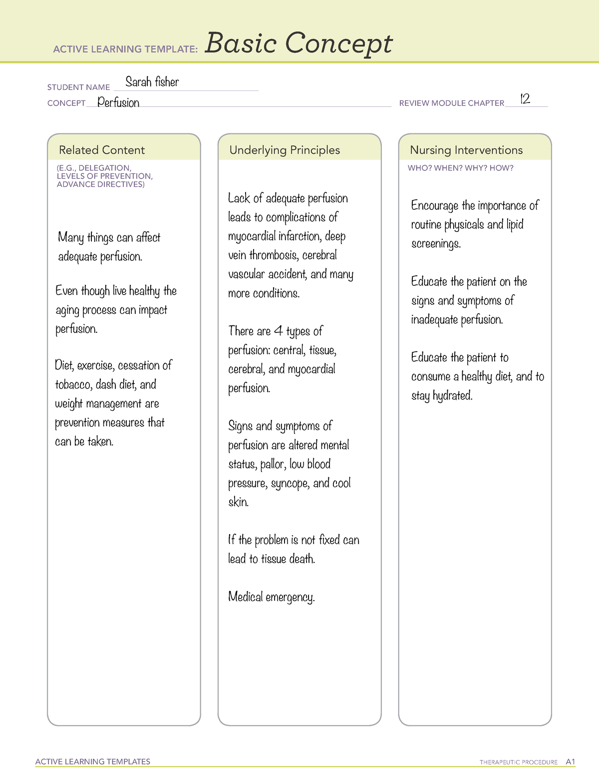 Basic Concept-Basic Care and Comfort - ACTIVE LEARNING TEMPLATES