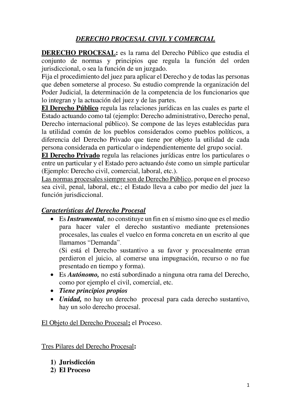 Derecho Procesal Civil Y Comercial - Resumen DE Clases-1 - DERECHO ...