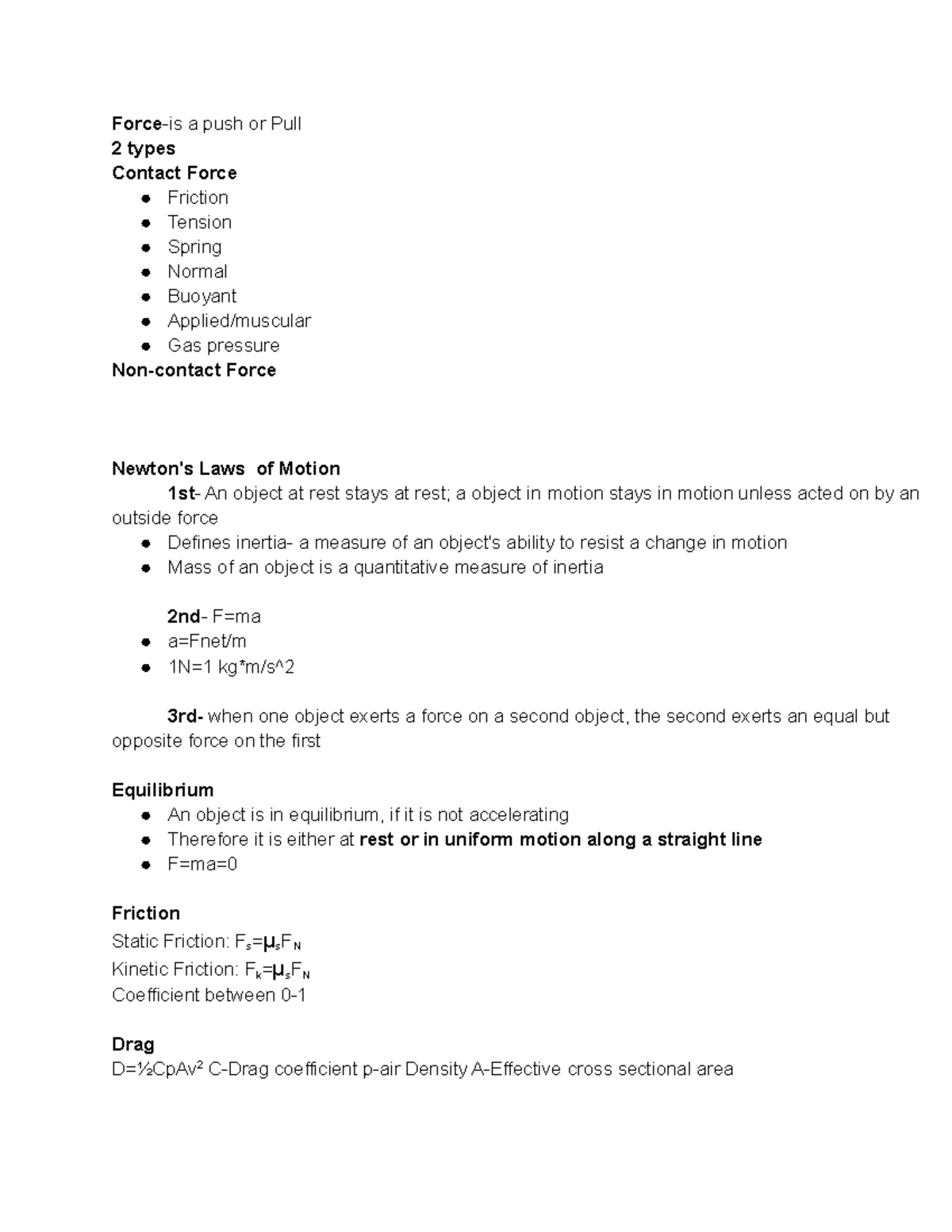 physics-notes-forces-force-is-a-push-or-pull-2-types-contact-force