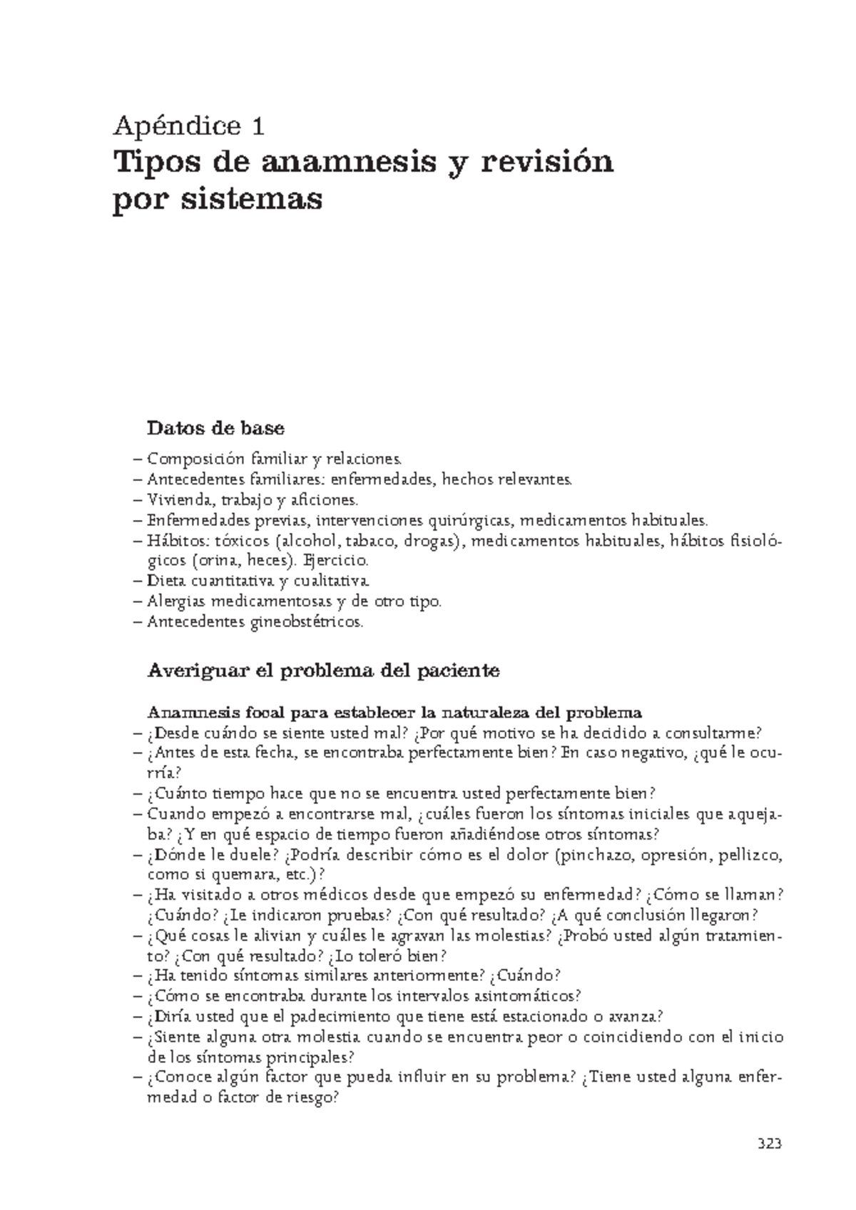 Anamnesis Y Tipos - Apéndice 1 Tipos De Anamnesis Y Revisión Por ...