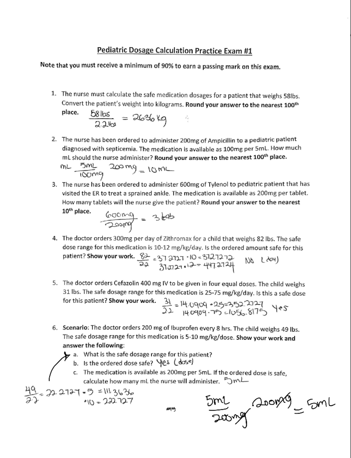 Dosage Calculations Practice 1 - CRJU 1100 - Studocu